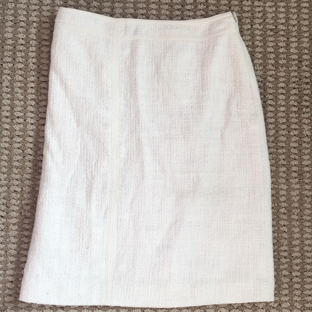 Anne Klein white tweed pencil skirt